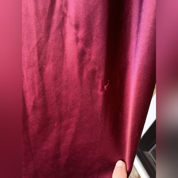 Vintage Oscar De La Renta Elegant Burgundy Ruffle Maxi Night/House Dress_ Small - Picture 4 of 6